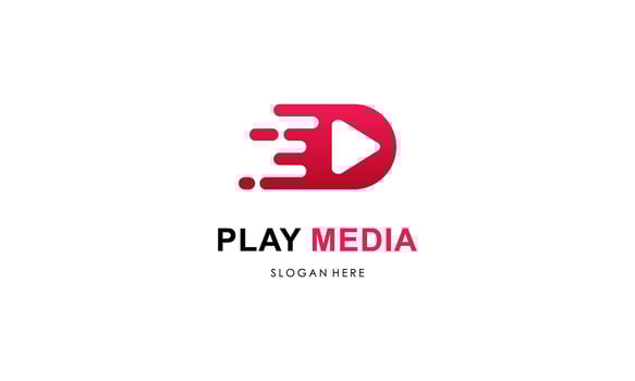 Play media logo design template vector