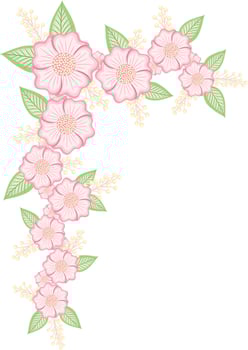 Flower Bouquet Decorative Frame. Beautiful Floral Vintage. vector