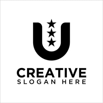 Letter U star logo icon design template vector