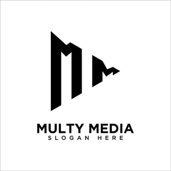 play letter MM logo icon design illustration vector