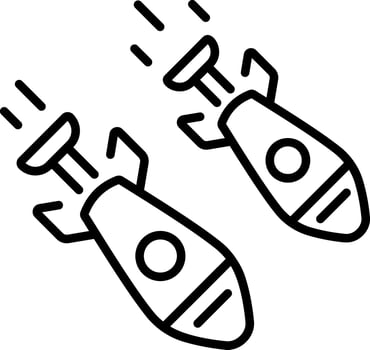 Atomic bomb icon in linear style vector
