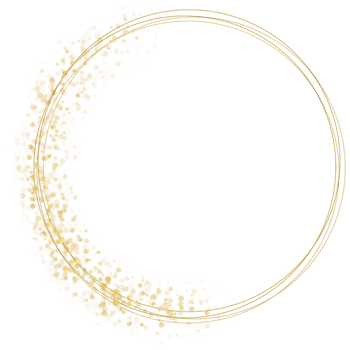 A glittery gold circle frame png