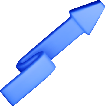 3D growing blue arrow png