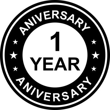 1 year anniversary gold icon for graphic design, logo, website, social media, mobile app, UI illustration png
