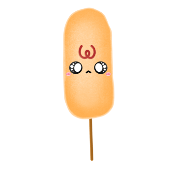 Cute Corndog Mascot Character Kawaii Food Corndog Cartoon illustration Korean Food Drawing Sausage Fried Korean Street Food Cartoon png