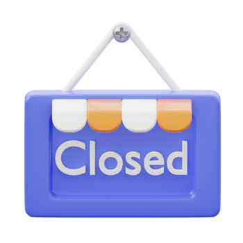 3D Closed Sign Isolated Icon Illustration png