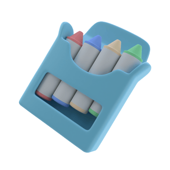 3D Crayon Box Isolated Icon Illustration png