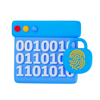 3D Data Encryption Isolated Icon Illustration png