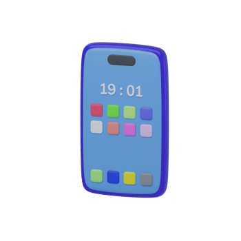 3D Handphone Isolated Icon Illustration png