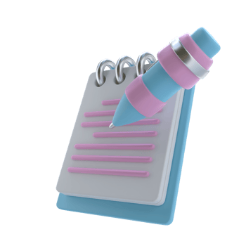 3D Notebook Isolated Icon Illustration png