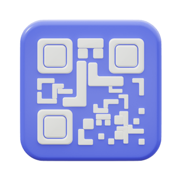3D QR Code Isolated Icon Illustration png