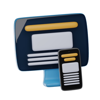 3D Responsive Isolated Icon Illustration png
