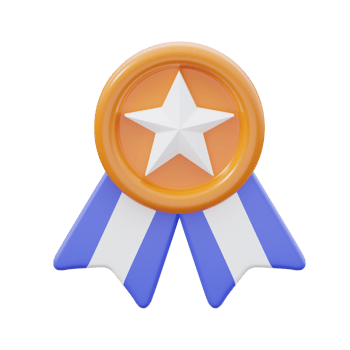 3D Star Badge Isolated Icon Illustration png