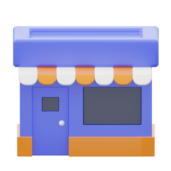 3D Store Building Isolated Icon Illustration png