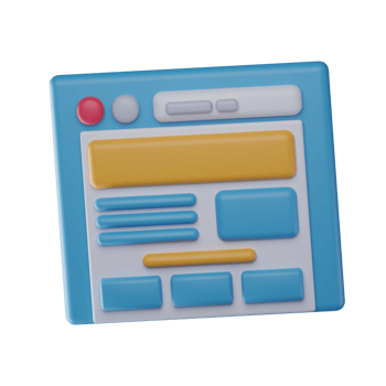 3D Web Layout Isolated Icon Illustration png