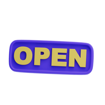 3D Open Sign Isolated Icon Illustration png