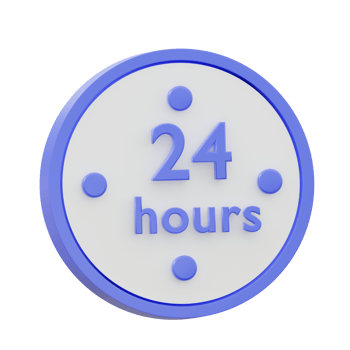 3D 24 Hours Isolated Icon Illustration png