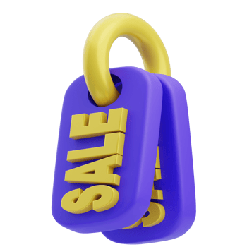 3D Sale Tag Isolated Icon Illustration png