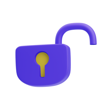 3D Unlocked Isolated Icon Illustration png