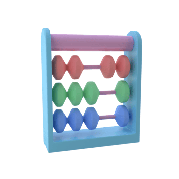 3D Abacus Isolated Icon Illustration png
