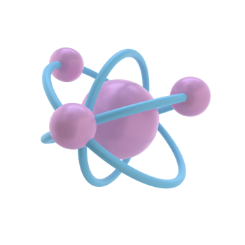 3D Atom Isolated Icon Illustration png