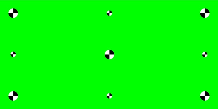 Chroma key green background with alignment markers. Perfect for adding special effects in footage. illustration for professional use. vector