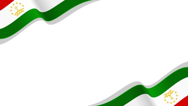Waving flag of Tajikistan frame. background for independence day design vector