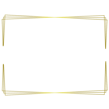 Gold rectangle frame on a transparent background png