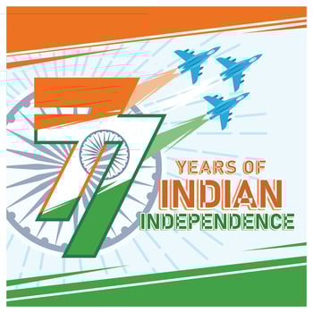Indian Independence Day. Indian Flag with Ashoka Chakra. Independence Day India concept. Flat illustration. vector