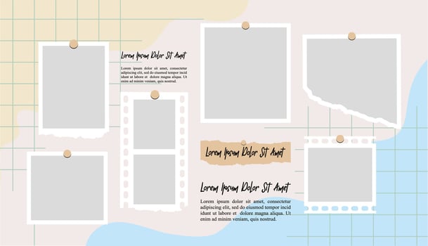 photo frame collage collection template design vector