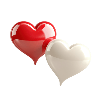 3D Social media notification love like heart icon Message with Red speech bubble with white heart isolate png