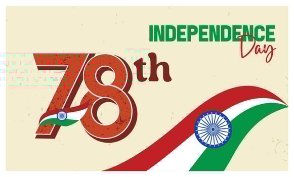 India's 78th independence anniversary. Waving the Indian flag. Independence Day India concept. Flat illustration. vector
