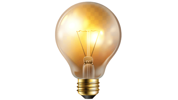 A light bulb is lit up and shining brightly png