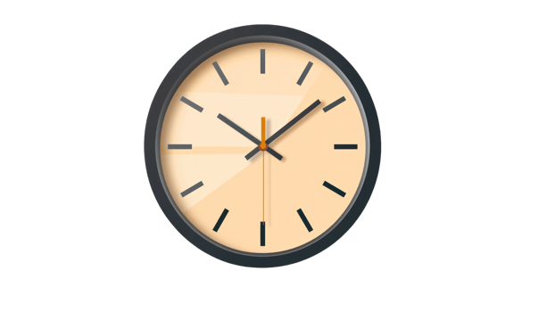 A clock with the hands at the numbers 3 and 9 png
