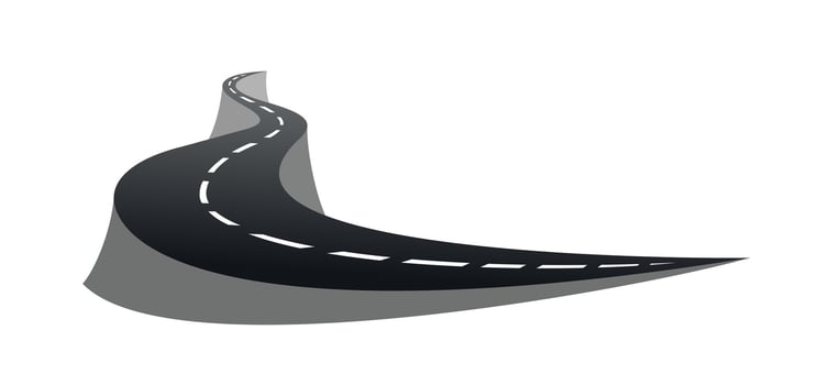 Symbol of a stylized long road. vector
