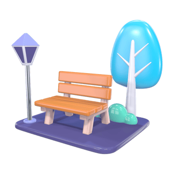 Public Park 3D Illustration Icon png