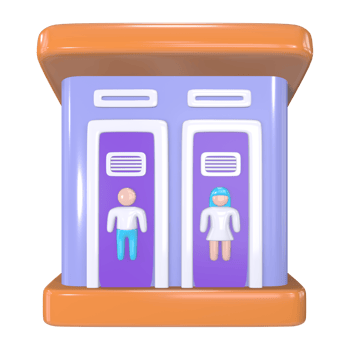 Public Toilet 3D Illustration Icon png