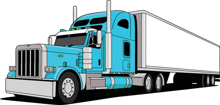 Delivery vehicles such as semi trucks, trailers, lorries, and freight vector