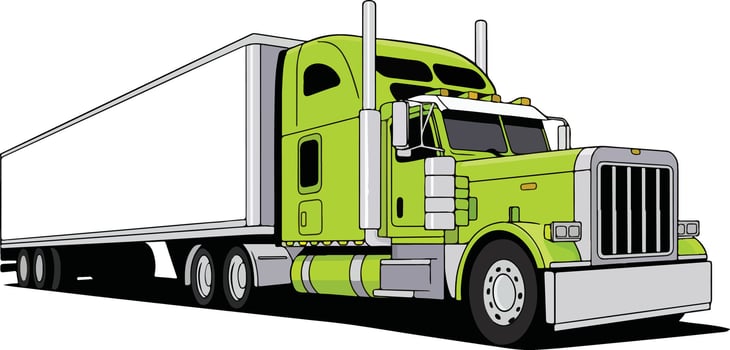 USA freight vehicles, semi trucks, trailers, and lorries vector