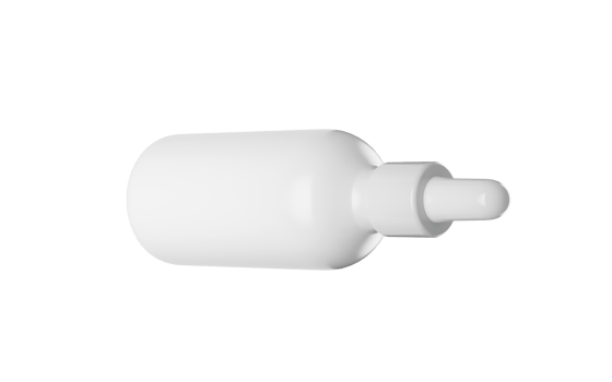 3d White Empty Cosmetic Oil Dropper Bottle With Cap 3d Illustration png