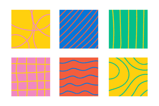 Abstract Square Backgrounds Set with Crayon drawing texture vector