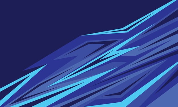 Modern background car wrap sticker abstract blue geometric stripes racing style vector
