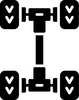 Drivetrain Glyph Icon Design vector