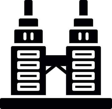 Petronas Twin Tower Glyph Icon Design vector