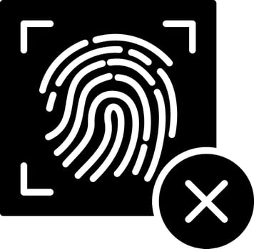 Denied Glyph Icon Design vector