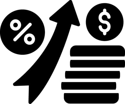 Interest Rate Glyph Icon Design vector