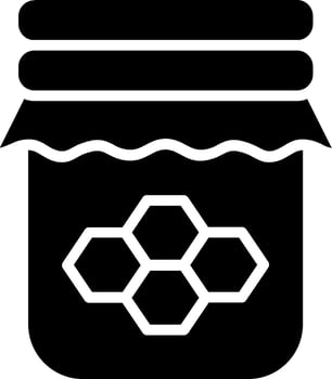 Honey Jar Glyph Icon Design vector