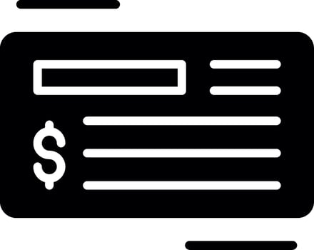 Cheque Glyph Icon Design vector
