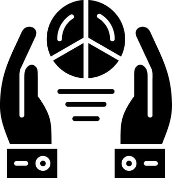 Peaceful Glyph Icon Design vector