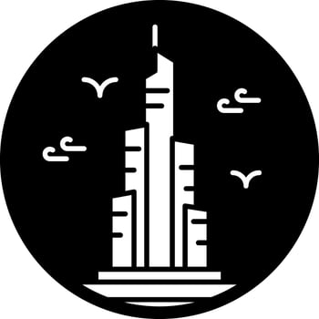 Burj khalifa icon in glyph style vector